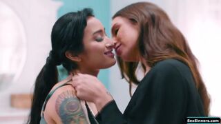 Lesbians licking pussy during open house